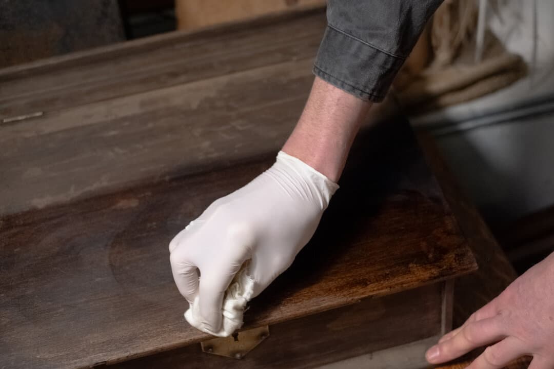 Detail work around antique hardware